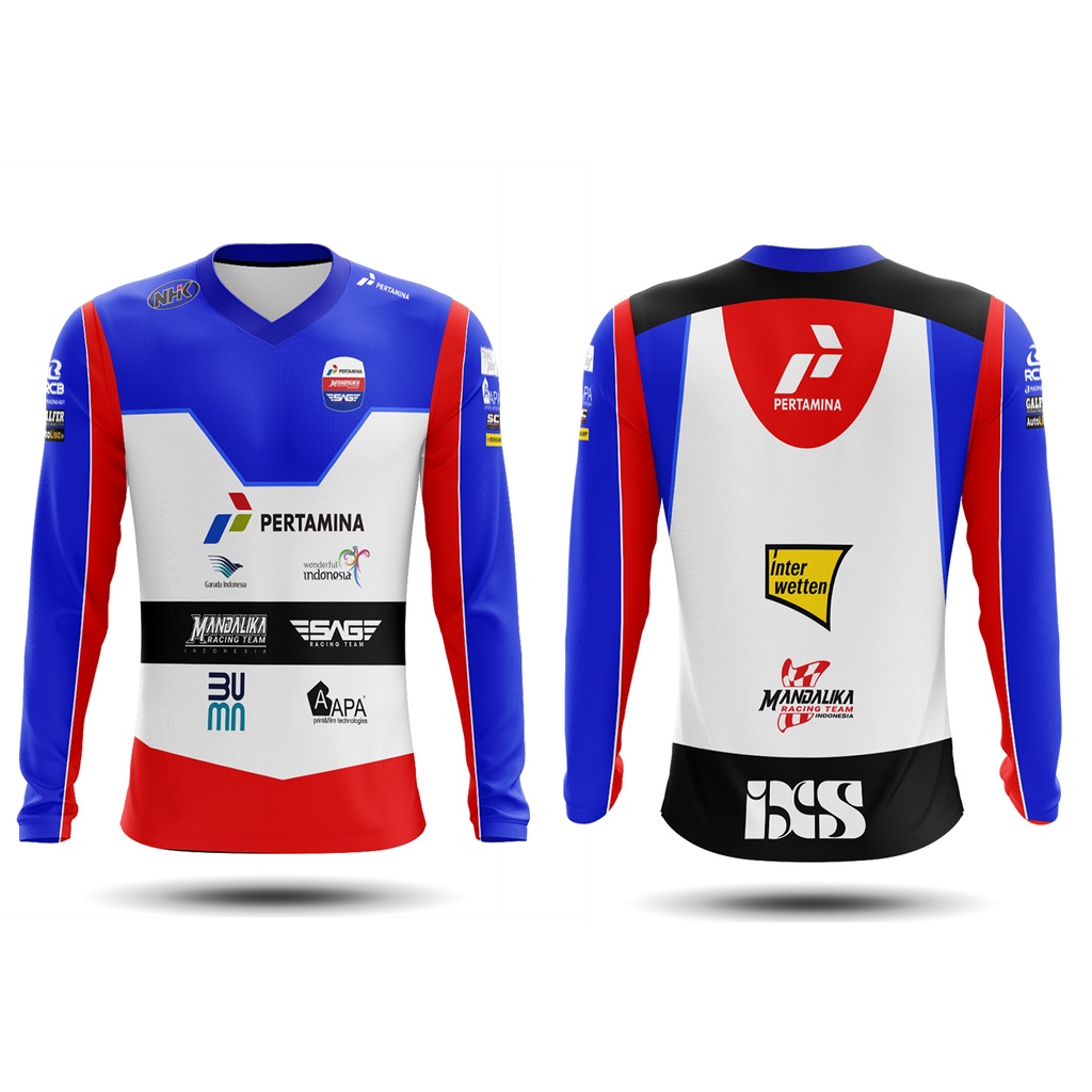[Tinishop] เสื้อยืดคอกลมแขนยาว Mandalika Moto gp | เสื้อยืดพิมพ์ลาย Moto gp Full