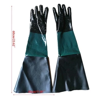 Quyn Rubber Sandblaster ถุงมือพ่นทราย Sand Blast สําหรับตู้ Sandblast ถุงมือนิรภัย