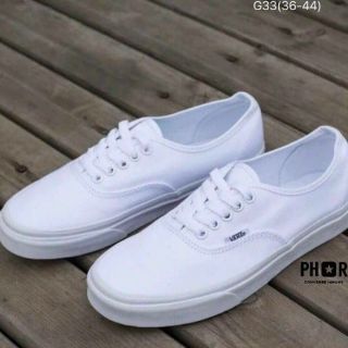 🛵 สินค้าพร้อมส่ง Vans เกรด A สีขาวล้วน sz.36 - 44