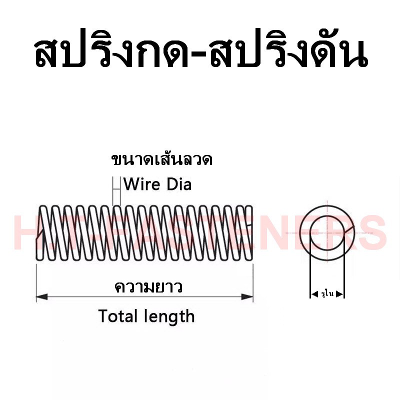 สปริงกด-สปริงดัน ขนาด 3.0 mm ความยาว 40 cm (400MM) มีหลายขนาดให้เลือก - ผลิตจากลวดปอนด์ญี่ปุ่นคุณภาพดี ความยืดตัวต่ำ