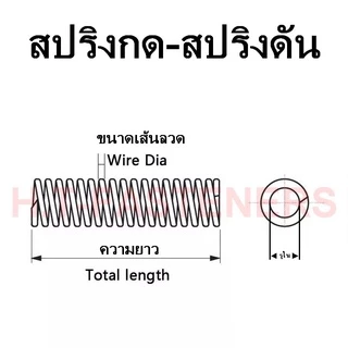 สปริงกด-สปริงดัน ขนาด 3.0 mm ความยาว 40 cm (400MM) มีหลายขนาดให้เลือก - ผลิตจากลวดปอนด์ญี่ปุ่นคุณภาพดี ความยืดตัวต่ำ