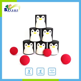 SAFSOF ของเด็กเล่น Penguin Toss Set ปาป๋อง เกมส์ปากระป๋อง AT-03N ปาบอล โยนบอล  ปา บอล งานวัด ของเล่นงานวัด แข่งปาบอล ของ