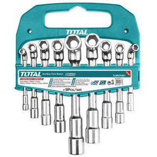 Total ชุดประแจบ๊อกซ์ ตัวแอล 7 - 19 มม. ( 9 ตัวชุด ) พร้อมแผงแขวน รุ่น TLASWT0901 ( L-Angled Socket Wrench Set )