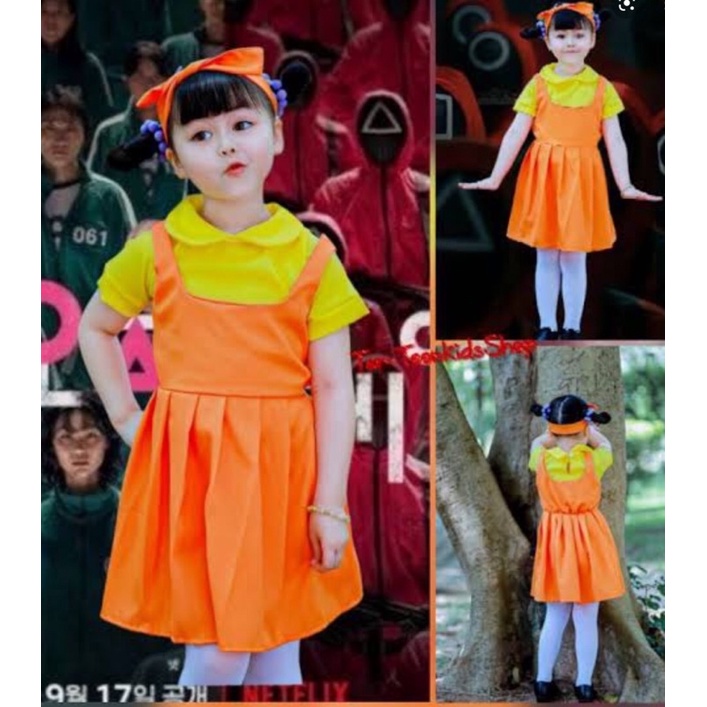 (ลดต่ำกว่าทุน )ชุดโกโกวา/ชุดกระโปรงสควิชเเกมส์หยุด/ชุดเด็กโกโกวาที่หนูอยากได้4ปี-8ปีเด็กเล็ก/ชุดเดรสเกมส์squidสุดฮิต/