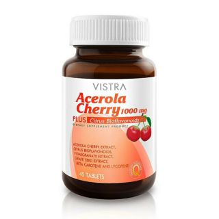 สินค้าของแท้ 💯 ทุกขนาด Vistra Acerola cherry 1000 mg ปริมาณ 45,60,100,150 เม็ด [Vitamin C]