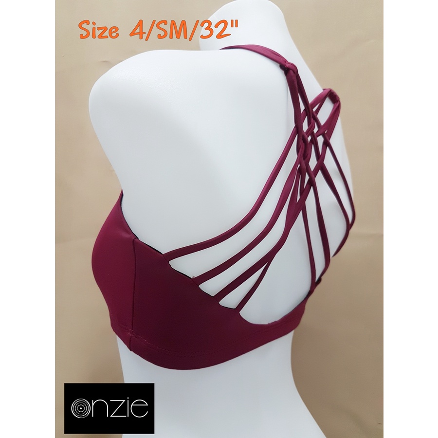 Onzie Sportbra แบรนด์ของแท้ มือสอง Onzie Size SM สีแดงเลือดนก