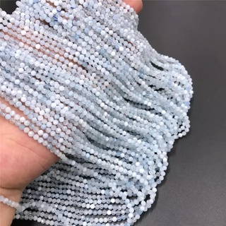 Natural Aquamarine Round Faceted Round Beads 2 mm-3mm Wholesale For Jewelry Making Faceted Round beads