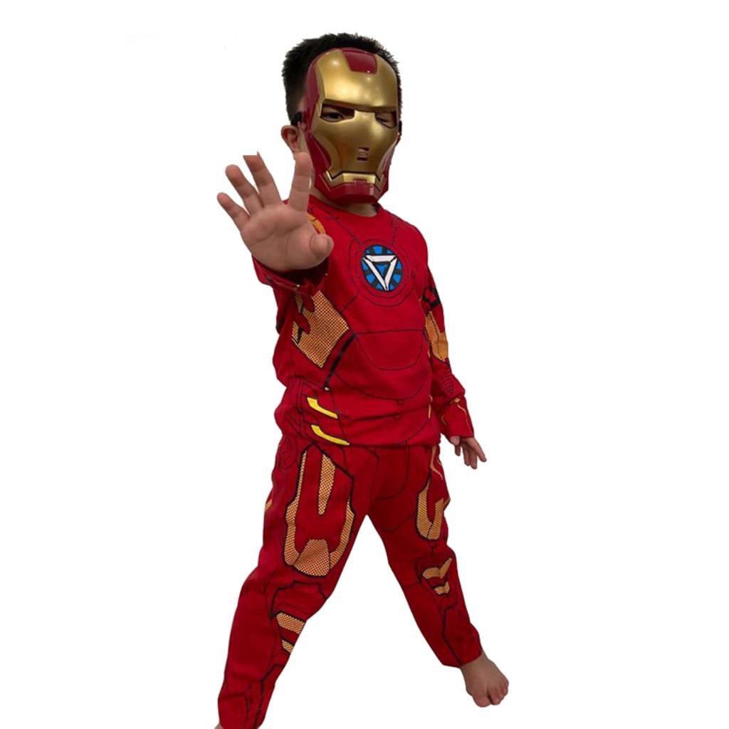 ไอรอนแมน ชุดเด็ก โบนัส หน้ากาก สําหรับอายุ 2-10 ปี