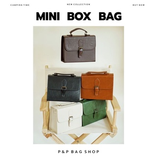 🌟สินค้าขายดี 🌟 กระเป๋าสะพายข้างทรงกล่อง ❤️P&amp;P Mini Box Bag❤️ พร้อมส่ง