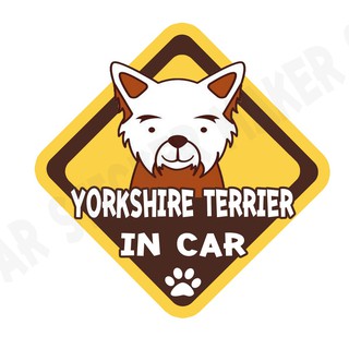 สติกเกอร์ติดรถ สติ๊กเกอร์ติดรถยนต์ สติกเกอร์หมา DGA206  Yorkshire Terrier dog