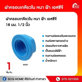 ฝาครอบเกลียวใน หนา ฟ้า เอสซีจี 18 มม. 1/2 นิ้ว