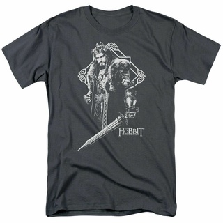 ขายดี!ขายดี เสื้อยืดลําลอง แขนสั้น พิมพ์ลาย The Hobbit King in Mens Licensed Fantasy Charcoal IFbbec49PEcifj62 สําหรับผู