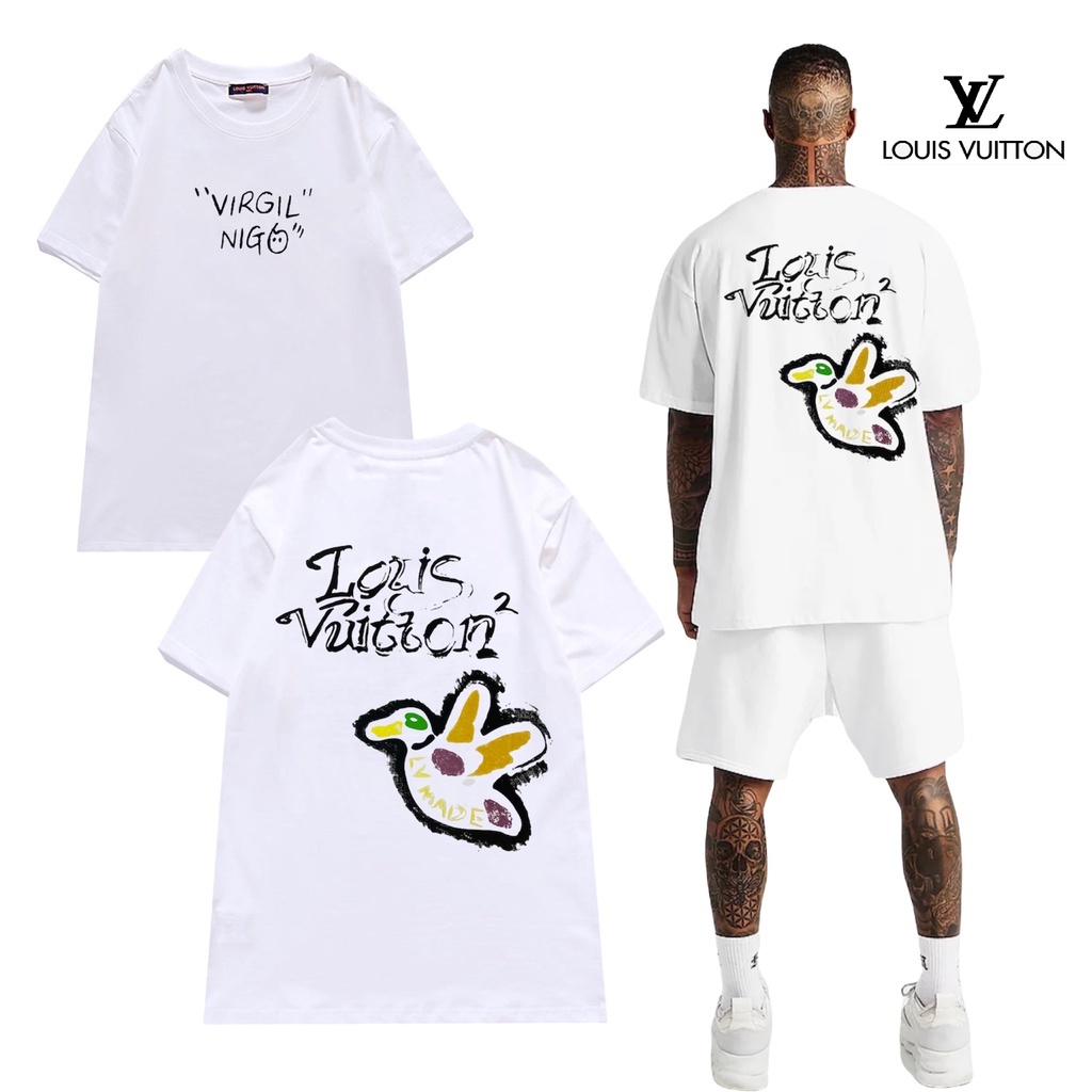 TopBrands คุณภาพพรีเมี่ยม 1:1 L0UIS VUITT0N เสื้อยืด lelaki baju tshirt ผู้ชายเสื้อยืดผ้าฝ้าย viral