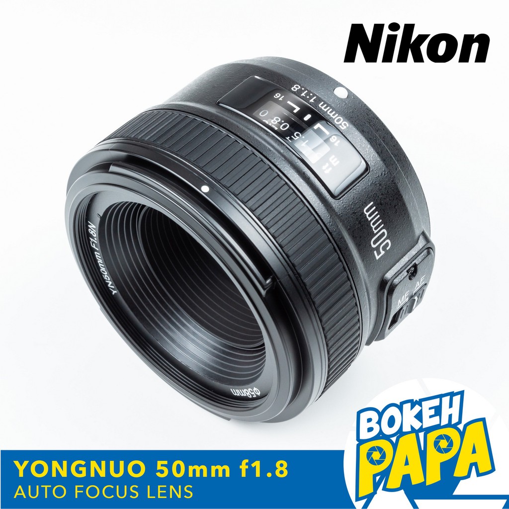Yongnuo 50mm F1.8 เลนส์ ออโต้โฟกัส สำหรับกล้อง Nikon DSLR  DX / FX ( YN AUTO FOCUS Lens 50 mm F1.8 For Nikon F Mount )