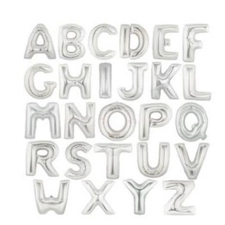 ลูกโป่งฟลอยตัวอักษรสีเงิน 16" (V-Z)