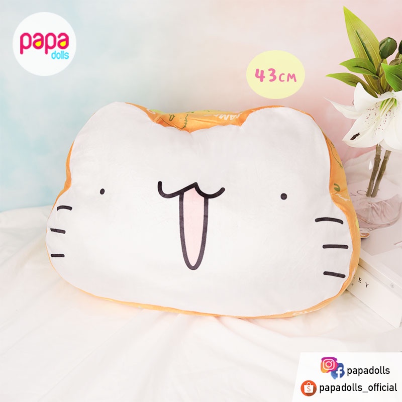 ตุ๊กตาแมว หมอนแมว คาราเมล Karameru cushion 43cm มือ1 ของแท้จากญี่ปุ่น toreba papadolls