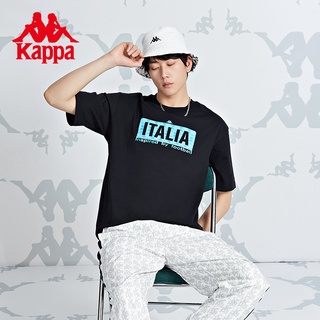 Kappa เสื้อยืดแขนสั้นลําลอง คอกลม พิมพ์ลายดอกไม้ แฟชั่นฤดูร้อน สําหรับผู้ชาย และผู้หญิง