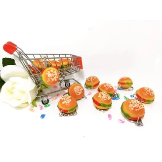 🍔🍔พวงกุญแจ​แฮมเบอร์เกอร์​ พวงกุญแจแฮนด์เมด🍔🍔