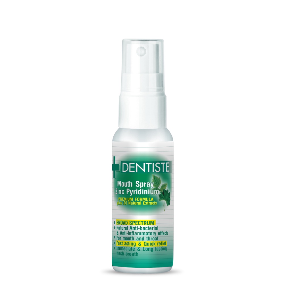 Dentiste' Mouth Spray Zinc Pyridinium เดนทิสเต้ สเปรย์ 10 ml สเปรย์ฉีดช่องปาก บรรเทาอาการเจ็บคอ ลดกลิ่นปาก ลมหายใจสดชื่น