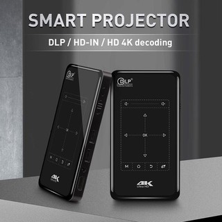 โปรเจคเตอร์ P09 4K Smart DLP แอนดรอยด์ 7.0 Quad-core Wifi บลูทูธ 1080P 1+8G โฮมเธียเตอร์ Hdmi รองรับ Miracast Airplay Wifi โฮมเธียเตอร์