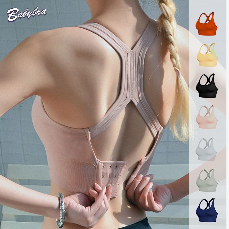 ลดล้างสต๊อก Babybra สปอร์ตบรา สปอร์ตบรามีฟองนำ้ ชุดออกกำลังกาย ชุดชั้นในออกกำลังกาย สปอร์ตบรากระชับหน้าอก S-XL B164