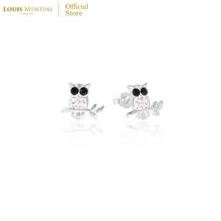 Louis Montini (Jewelry) Sterling Silver 925 Earrings ต่างหูเงินแท้ 92.5% ต่างหูผู้หญิง รูปนกฮูก LJER54