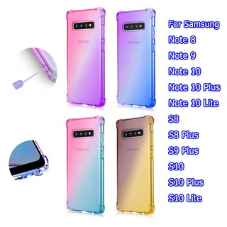 เคส samsung Galaxy note 9 10 note10plus note 10 lite note8 case เคสซิลิโคน S10 lite S8 S8+ S9+ S10 plus เคสกันกระแทก soft Gradient cases