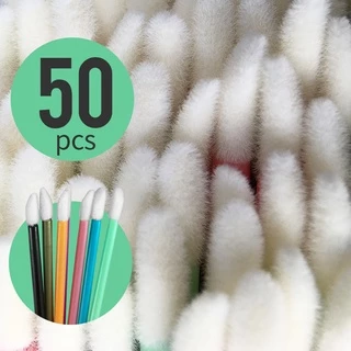 50 ชิ้นใช้แล้วทิ้ง แปรงทาปาก แปรงทาปาก แบบพกพา ขนาดเล็ก ฝอย คอนซีลเลอร์ ปากกา อายแชโดว์ แปรงลิปกลอส เเปรงทาปาก ไมโครบลัช