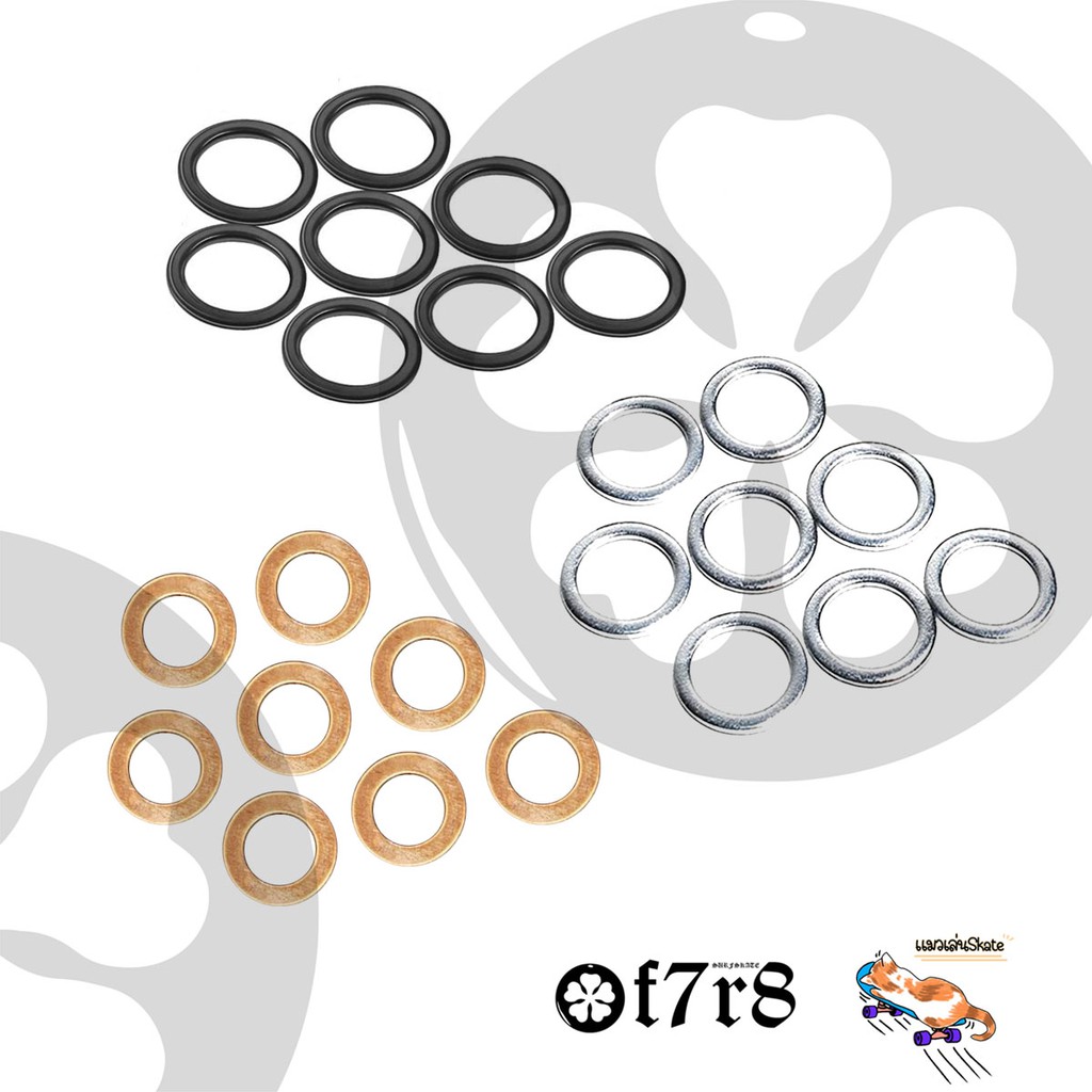 8 Speedrings สปีดริง สีดำ เงิน ทอง ใช้เพิ่มความไวให้ล้อสเก็ต ใช้ได้ทั้ง skatboard surfskate longboard cruiser inline
