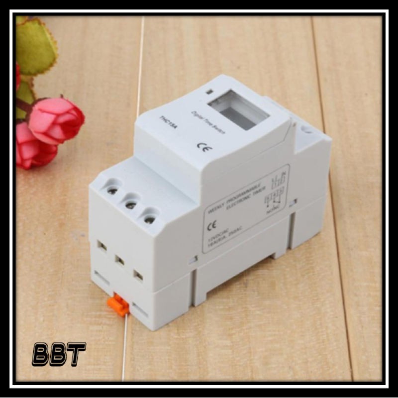 BBT Timer Switch THC15A เครื่องตั้งเวลาดิจิตอล 16 โปรแกรมมีให้เลือกตามการใช้งาน (220V หรือ 24V หรือ 