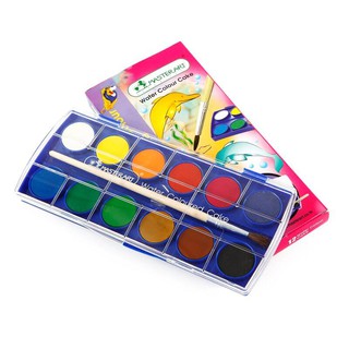 Master Art มาสเตอร์อาร์ต สีน้ำก้อน 12 สี (กล่องพลาสติก)