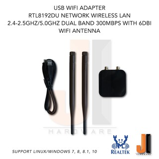 USB Wi-Fi Adapter RTL8192DU Network LAN Dual Band (2.4 Ghz / 5.0 Ghz) 300 Mbps with 6 dBi Wi-Fi Antenna (New)