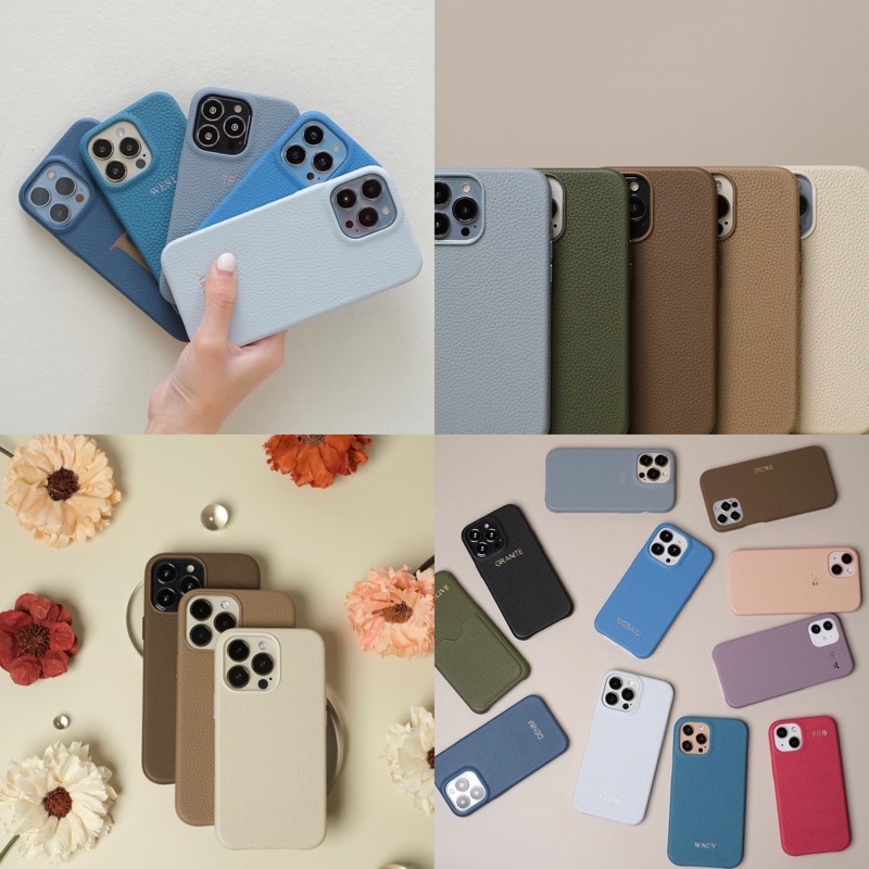 เคสหนังแท้สลักชื่อ สำหรับ 13/ 13 Pro / 13 Pro Max (สลักชื่อแจ้งในแชท)