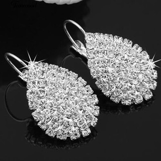 แฟชั่นสตรีแฟชั่นเงางาม Rhinestone Claw Hook Stud Earrings เครื่องประดับ