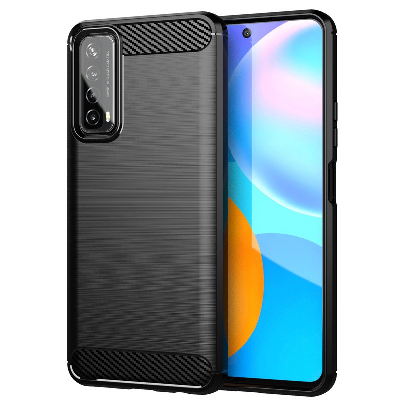 Huawei Y7A เคสเกราะคาร์บอนไฟเบอร์ซิลิโคน TPU ปลอกอ่อน Huawei Y7A HuaweiY7A ฝาหลังเคสโทรศัพท์