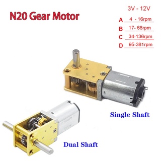 Micro N20 Single/Dual Shaft All Metal Gear Motor DC3V-12V 4rpm-380rpm Slow Speed High Torque Engine DIY Robot