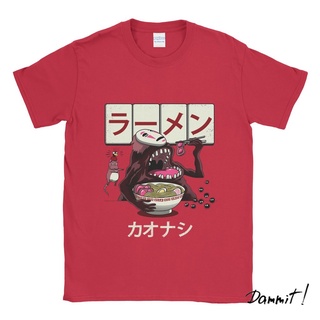 ผ้าฝ้ายคอกลมเสื้อยืด พิมพ์ลาย Spirited Away Kanoshi Ramen Dammit90s สําหรับผู้ชายfrom S-4XL