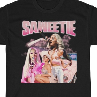 ผ้าฝ้ายคอกลมเสื้อยืด พิมพ์ลาย Saweetie Saweetie สไตล์ฮิปฮอป Rnb Rapperfrom S-4XL