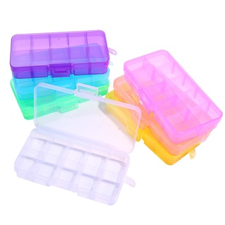 กล่องเก็บต่างหูและเครื่องประดับ พลาสติกใส มีช่องปรับได้ 10 ช…