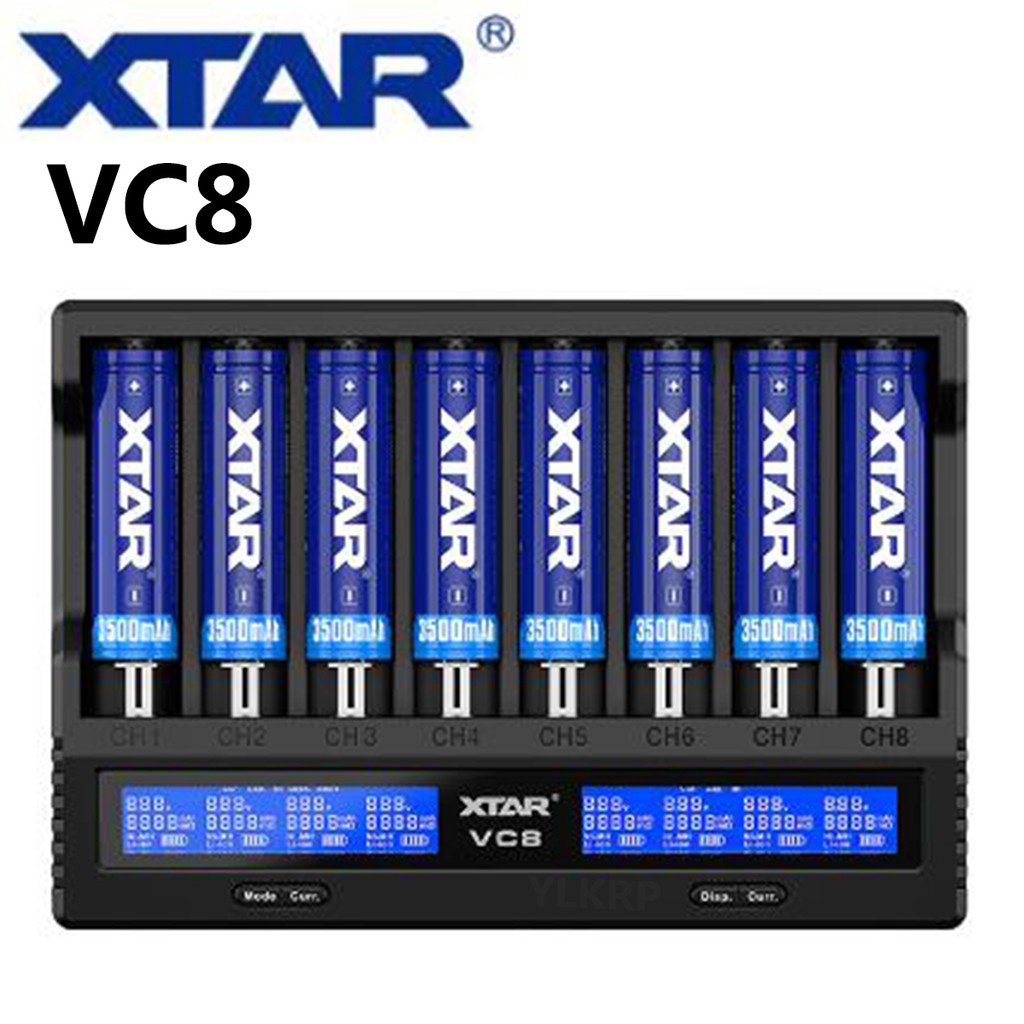 XTAR VC8 Battery Charger 2019 Newest LCD Display XTAR Charger VC8=VC4+VC4S QC3.0 Fast Charging 26650