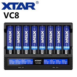 XTAR VC8 Battery Charger 2019 Newest LCD Display XTAR Charger VC8=VC4+VC4S QC3.0 Fast Charging 26650 21700 20700 18650 Battery