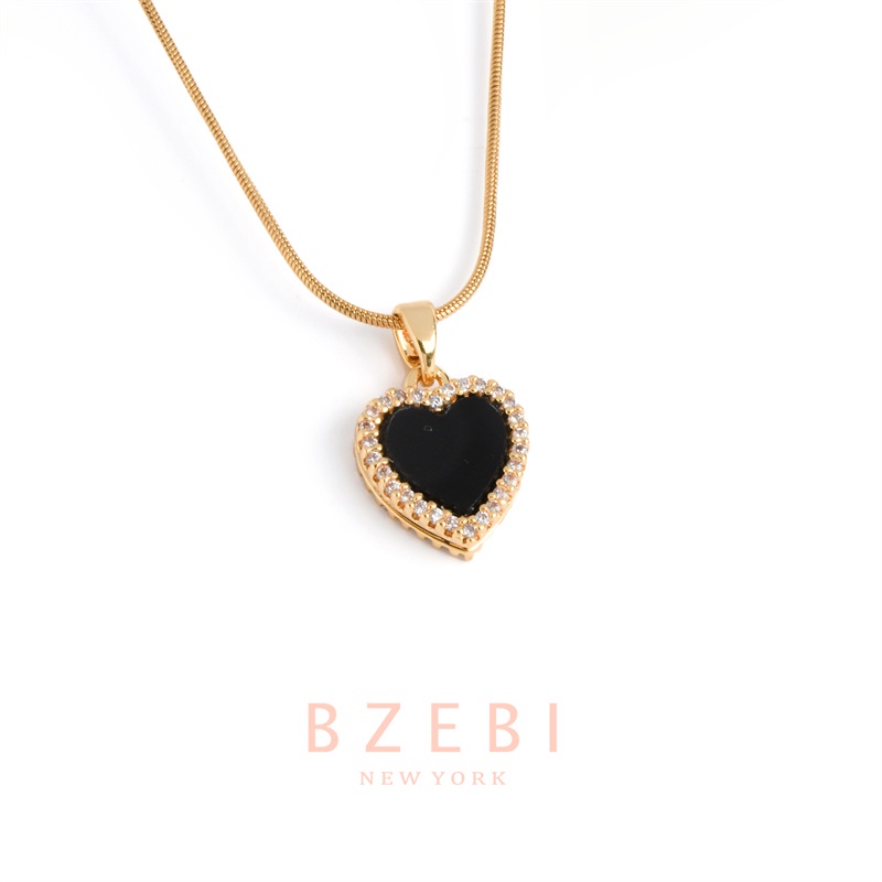Bzebi สร้อยคอ จี้หัวใจ โซ่ สแตนเลส ทองคำแท้ อิตาลี่แท้ ทอง ผู้หญิง สร้อยคอทอง ไม่ซีดจาง กันสนิม เครื่องประดับแฟชั่น สไตล์เกาหลี สําหรับผู้หญิง 18k 1075n
