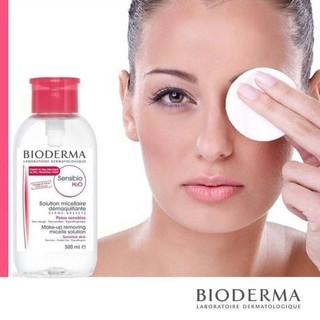 Bioderma Sensibio H2O 500ml. หัวปั้มแบบใหม่ สีชมพู