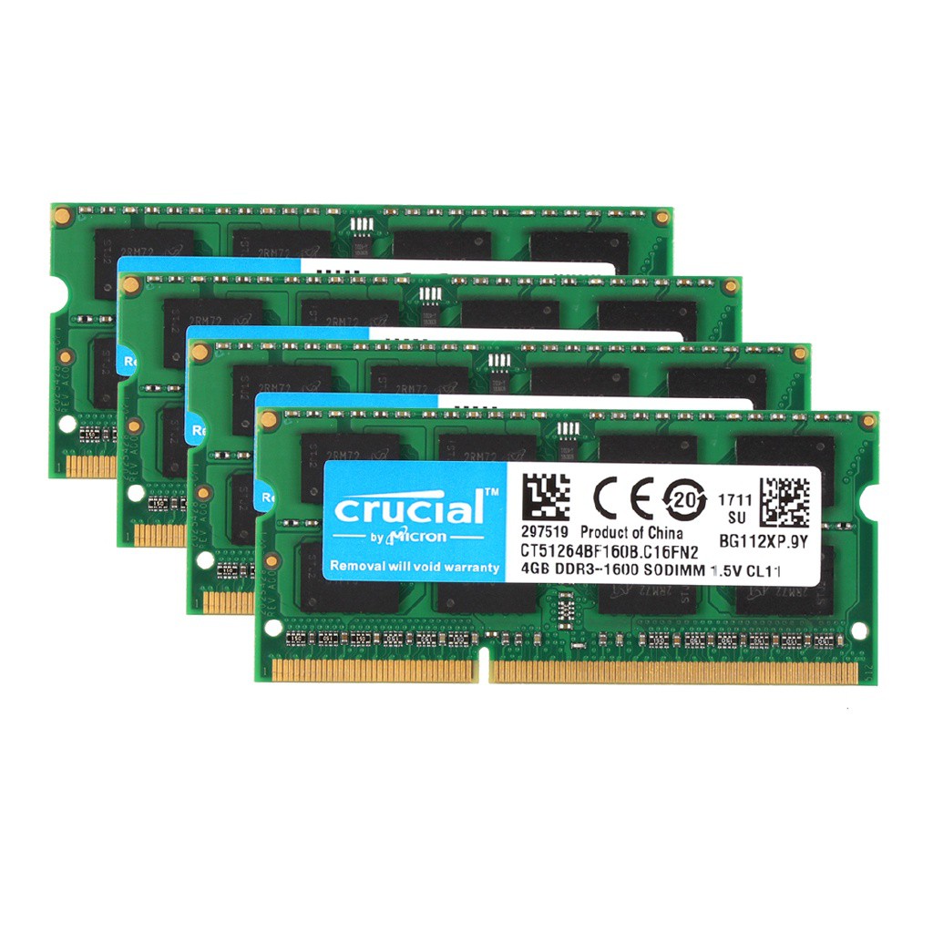 ✤™☸【มีสินค้า】Crucial Laptop DDR3 SO-DIMM Notebook RAM 1.35V 1.5V 204pin 4GB 8GB DDR3 1600Mhz พอร์ตหน่วยความจำ RAM สำหรับ