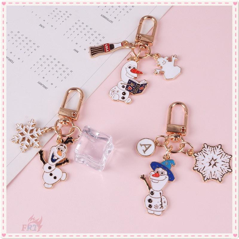 Olaf - พวงกุญแจสโนว์แมน เคสพวงกุญแจ โลหะผสม รูปเกล็ดหิมะ โคล่า 3 แบบ สําหรับ Airpods 1 ชิ้น