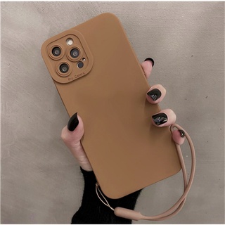 เคสโทรศัพท์มือถือ ซิลิโคน พร้อมสายคล้องคาราเมล สําหรับ Huawei Y7A Y9 Prime 2019 P Smart Z Y6 Y7 Y9 2019 Y6 PRO Y7 PRO 2019 Nova 6 7 8 9 SE 5i Nova 5T