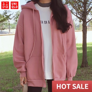 🚀Crazy Sale🚀 Uniqlo เสื้อกันหนาวแขนยาว แบบมีฮู้ด แฟชั่นสําหรับหญิง