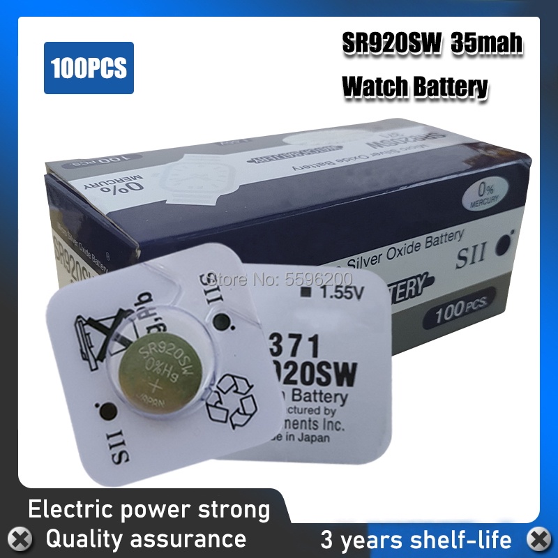 100PC FOR SEIZAIKEN AG6 371 SR920SW LR920 171 370 371 L921 LR69 SR920 SR69 1.55V Button Cell watch C