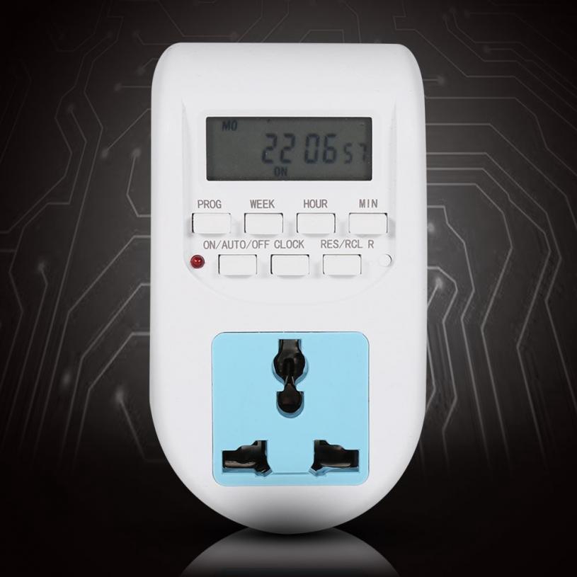 Digital Timer Switch Socket LCD Display Plug-in Programmable Time ...