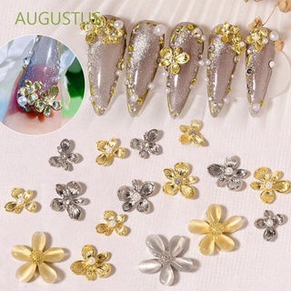 Augustus Diy ดอกไม้ 3D สีทองสําหรับตกแต่งเล็บ 1 / 5 ชิ้น